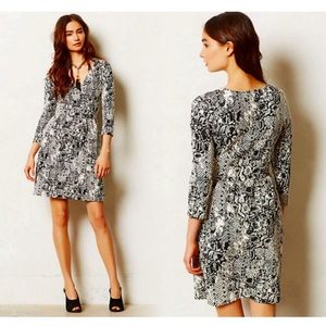 Anthropologie HD in Paris Textured Faux Wrap Dress